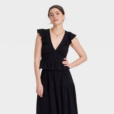 Women's Flutter Sleeve Blouse - Universal Thread™ | Target