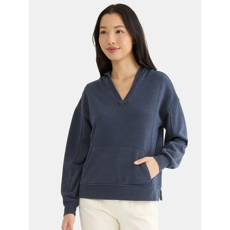 Time and Tru Split Neck Hoodie, Sizes S-XXXL | Walmart (US)