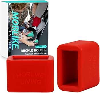 Morlike Silicone Belt Buckle Seatbelt Holder (RED) | Amazon (US)