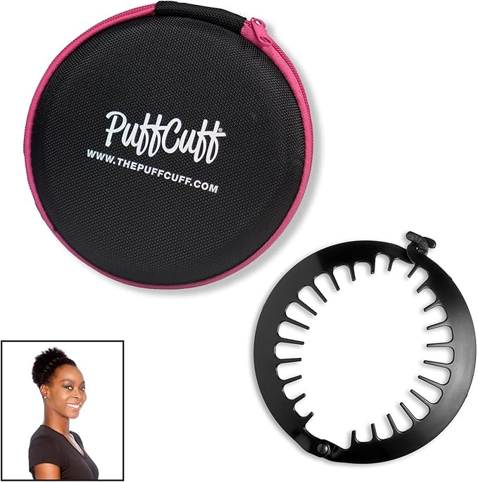 PuffCuff Round Hardcover Carry Case Original 5” Hair Clamp For All Natural, Curly, Kinky, Textu... | Amazon (US)