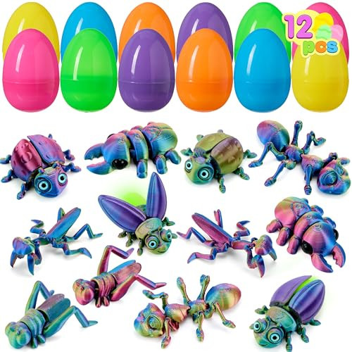 JOYIN 12 Pcs Prefilled Easter Eggs with 3D Printed Insects, Magic Toy for Party Favors, Basket Stuffers for Boys & Girls, Easter Egg Hunt, Goodie Bag Fillers, Classroom Prize Supplies, Party Games | Amazon (US)