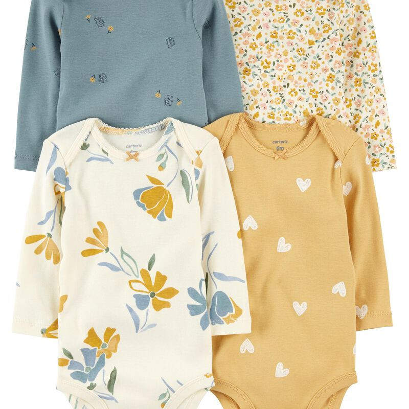 Baby 4-Pack Long-Sleeve Bodysuits | Carter's