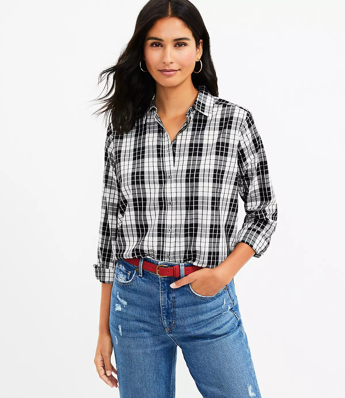Plaid Everyday Shirt | LOFT