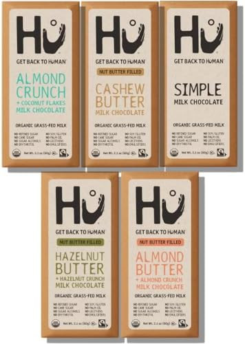 Hu Chocolate Milk Chocolate Bars Variety Pack, 5 Count (Simple, Hazelnut Butter & Hazelnut Crunch... | Amazon (US)