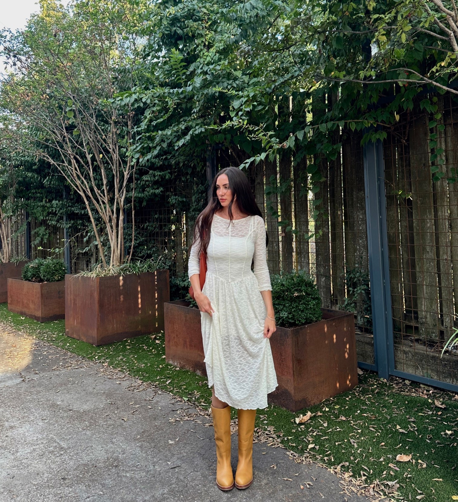 I found the banana Frye boots at tjmaxx so I’m linking some options here that I found on their site. I would go a half size up if you plan on wearing a thick sock with them. Dress is also from tjmaxx but I couldn’t find the link! 

#LTKStyleTip #LTKSeasonal #LTKFallSale