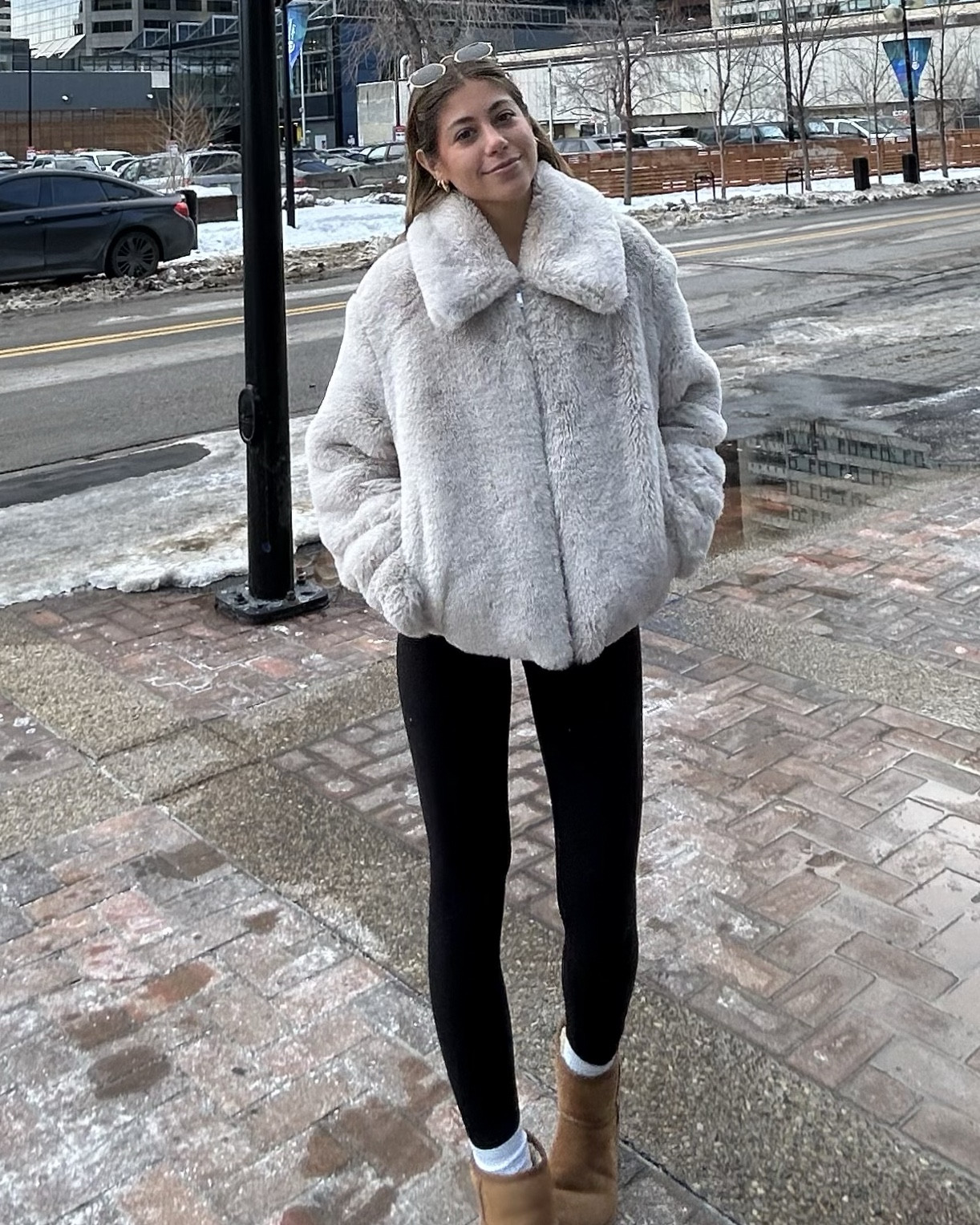 Cutest affordable fur coat. Perf length