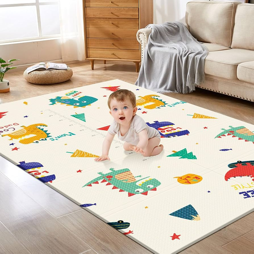 Baby Play Mat, 74 x 50 Inch Play Mat Perfect for Use Baby Playpen, Foldable Baby Foam Playmat for... | Amazon (US)