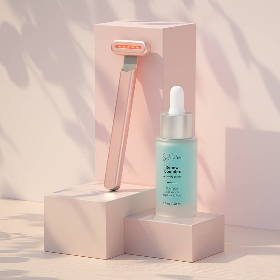 Skincare Wand with Red Light Therapy & Serum Kit | Solawave