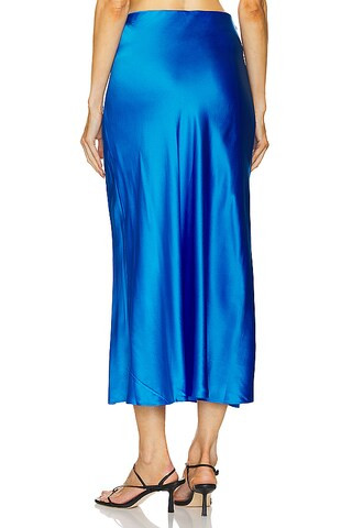 Silk Midi Skirt in Cobalt | Revolve Clothing (Global)
