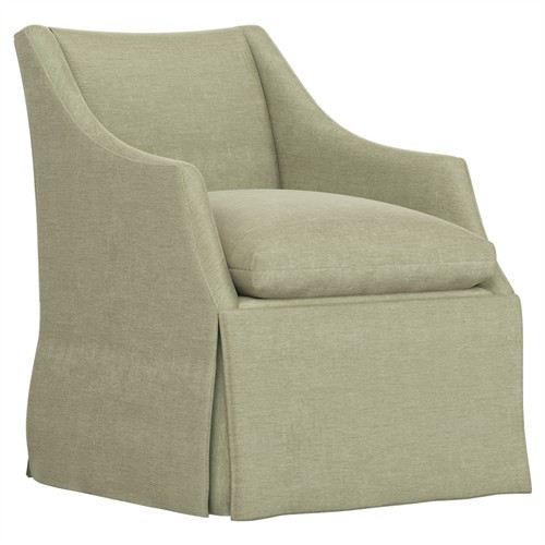 Coloney Rosemary Chenille Skirted Swivel Chair | Kathy Kuo Home
