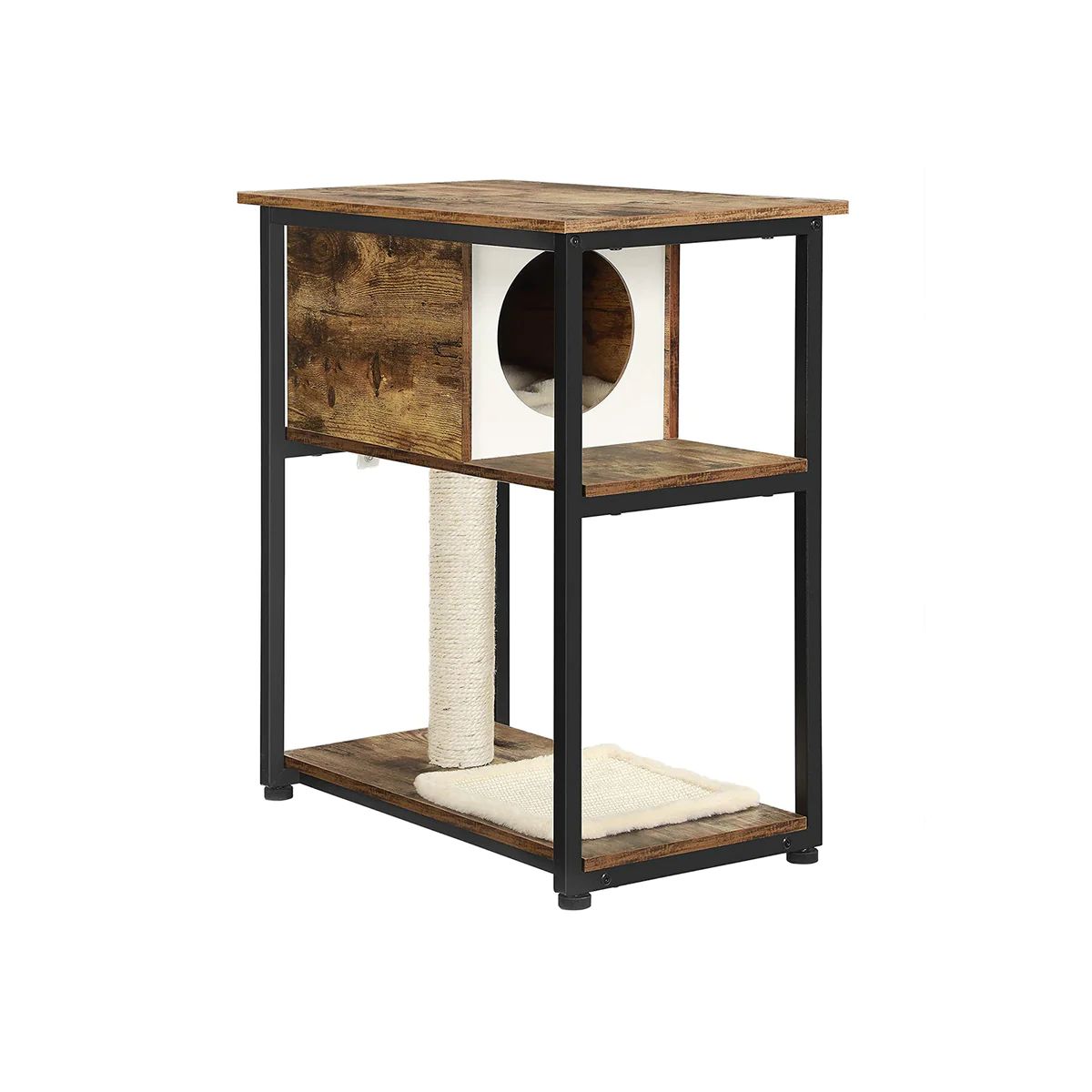Feandrea Cat Tree and End Table Rustic Brown | SONGMICS