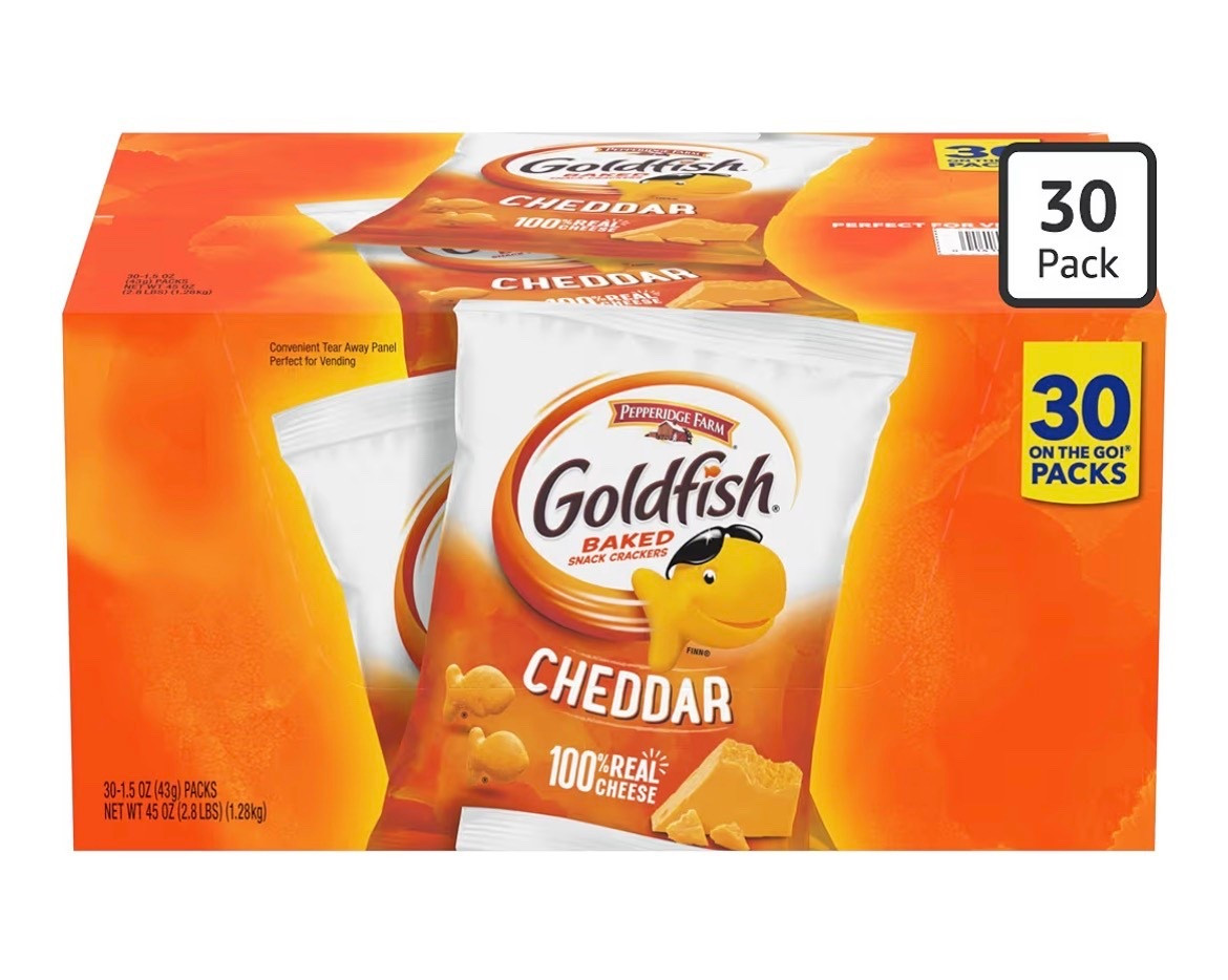 Goldfish are always a fan favorite, and 30 packs of larger size snack packs are on sale for $15.99 today at Amazon! Fantastic deal for these - would also be the perfect snack box for classroom treats, teams, etc. 

#LTKHome #LTKSaleAlert #LTKKids