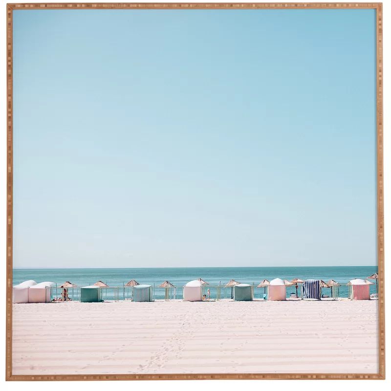 'Beach Huts' Photographic Print on Canvas in Blue/Beige | Wayfair North America