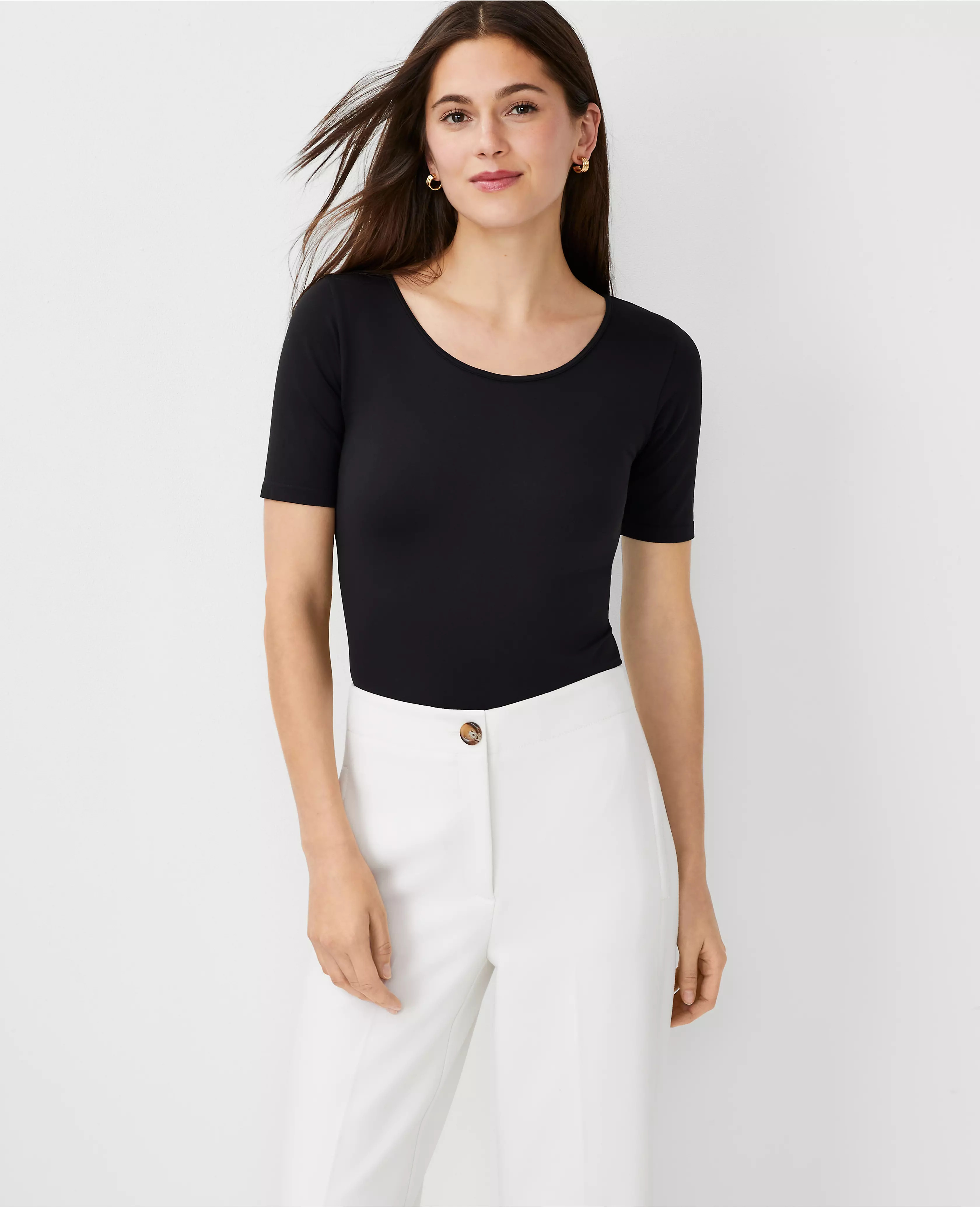 Modern Seamless Scoop Neck Tee | Ann Taylor (US)