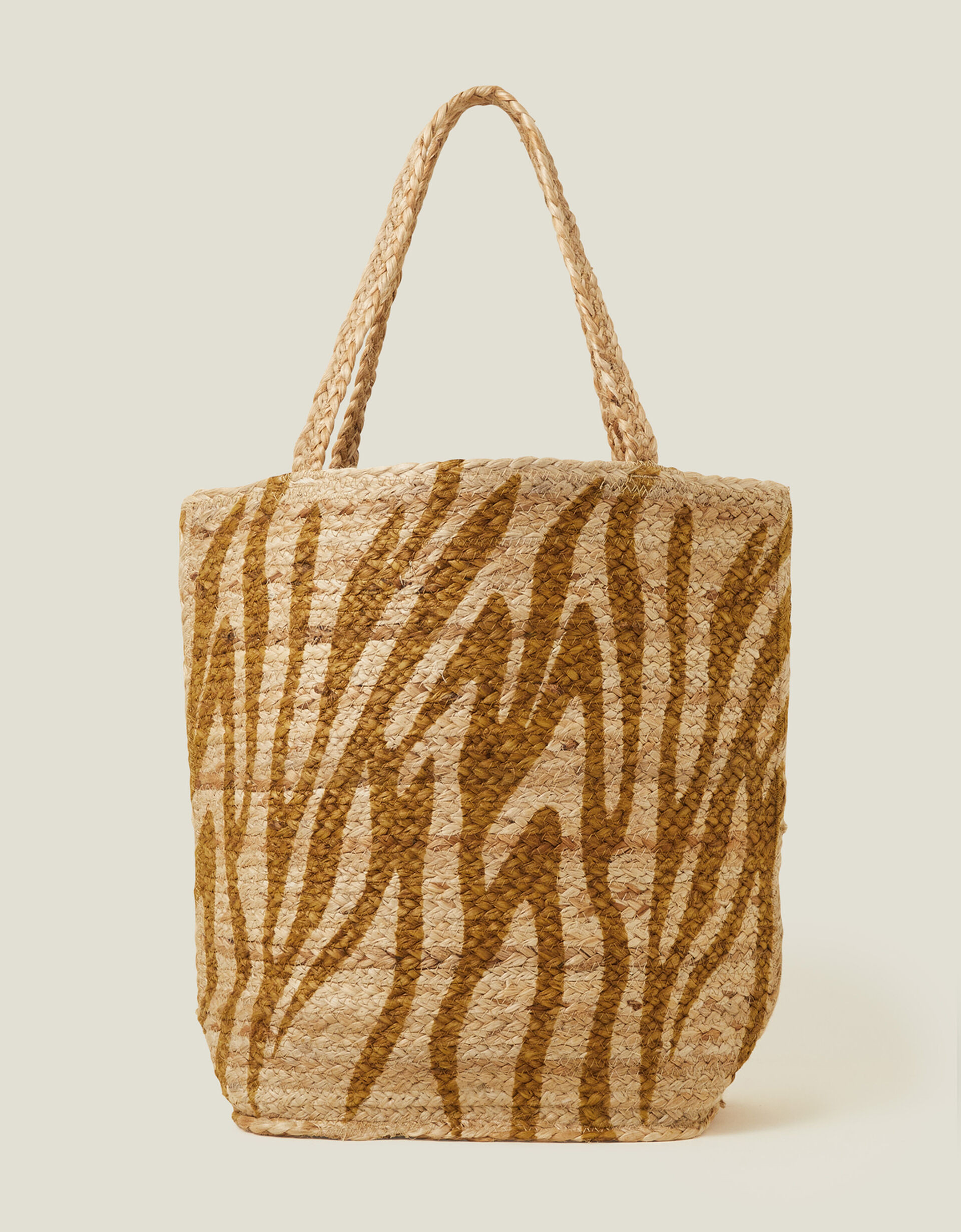 Zebra Print Jute Shopper Bag | Accessorize (Global)