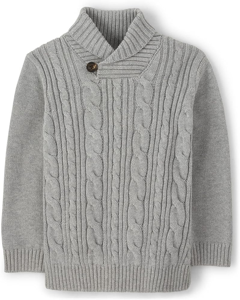 Gymboree Boys and Toddler Long Sleeve Cable Knit Shawl Sweater | Amazon (US)