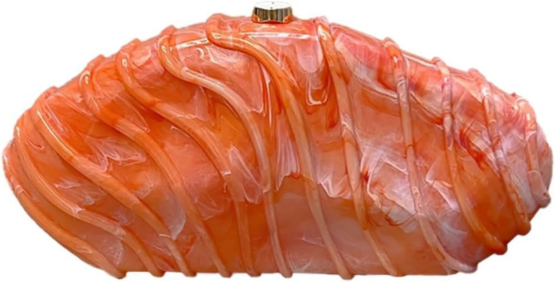Women Shell Shape Acrylic Evening Clutch Purse Unique Stripe Marble Handbag for Party Cocktail We... | Walmart (US)