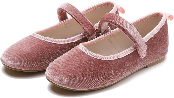 FEVERSOLE Girls Cute Dress Mary Jane Shoes Soft Party Holiday Ballet Flats | Amazon (US)