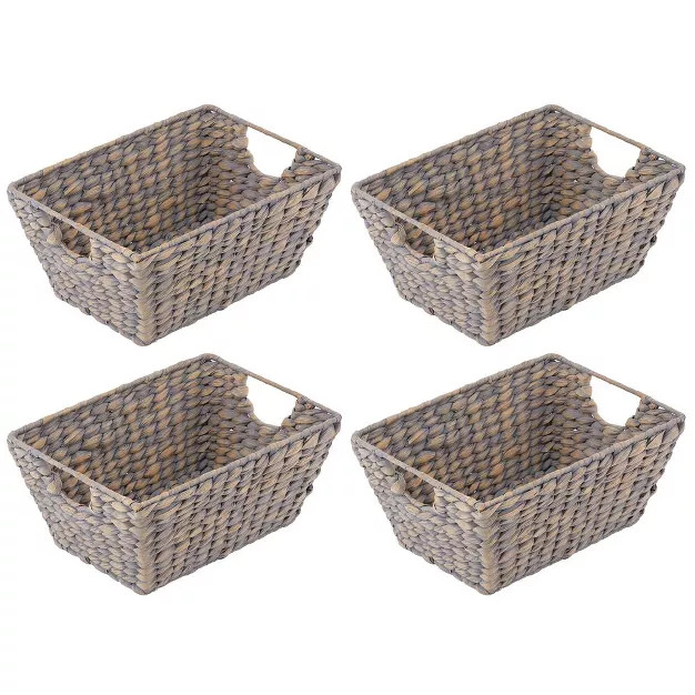 mDesign Hyacinth Home Storage Basket for Cube Furniture, 4 Pack | Target