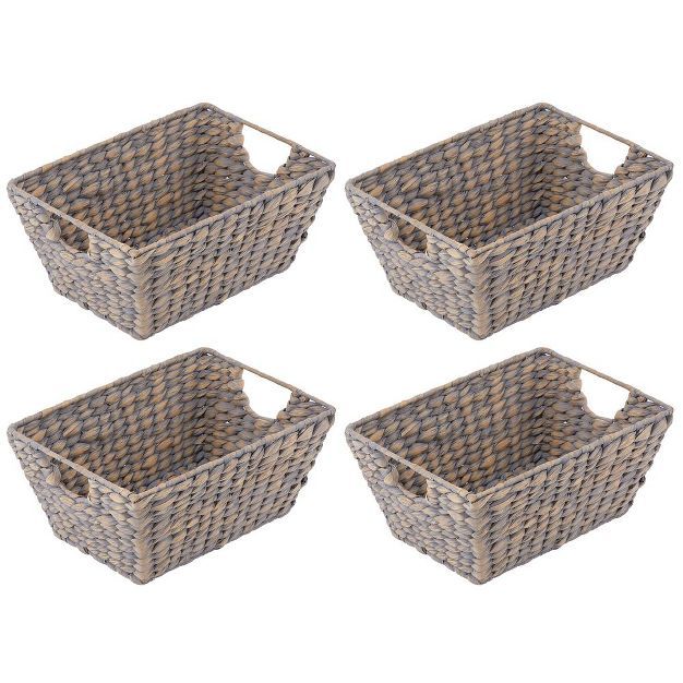 mDesign Hyacinth Home Storage Basket for Cube Furniture, 4 Pack | Target