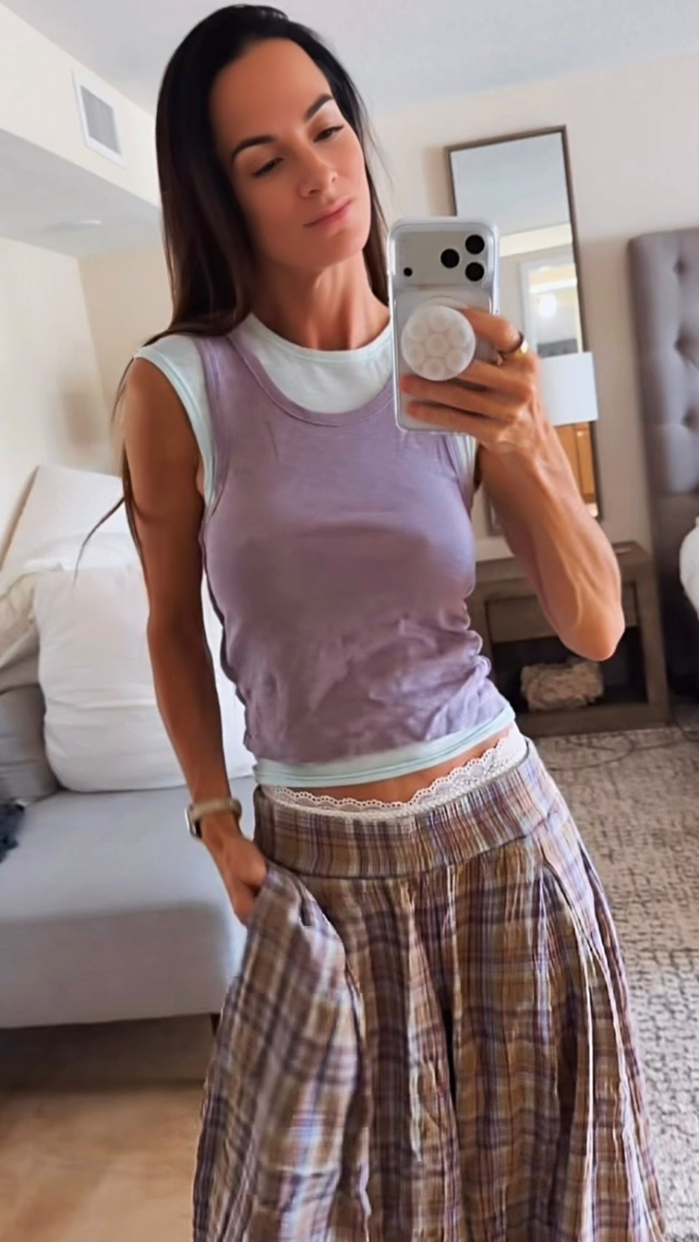POV: you accidentally put together the cutest comfy outfit… and now you never want to take it off. 🤍

These Free People pants? Absolute perfection. The relaxed fit, the plaid, the dreamy silhouette… they’re giving “borrowed from the coolest vintage closet” in the best way.

And don’t even get me started on this double-layer tank. So soft, so comfy, and somehow still looks effortlessly put together. Add the cutest lace skivvies peeking through and suddenly a casual outfit becomes the outfit.

Safe to say… I’m officially obsessed. ☁️✨

#freepeople #freepeoplestyle #fpmovement #casualstyle #everydaystyle

#LTKootd #LTKdayinmylife #LTKgrwm