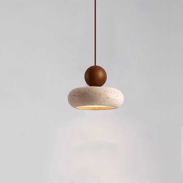 Wabi-Sabi Style Bedside Hanging Lighting Chandelier Fixture Yellow Travertine Small Pendant Light... | Lightinthebox