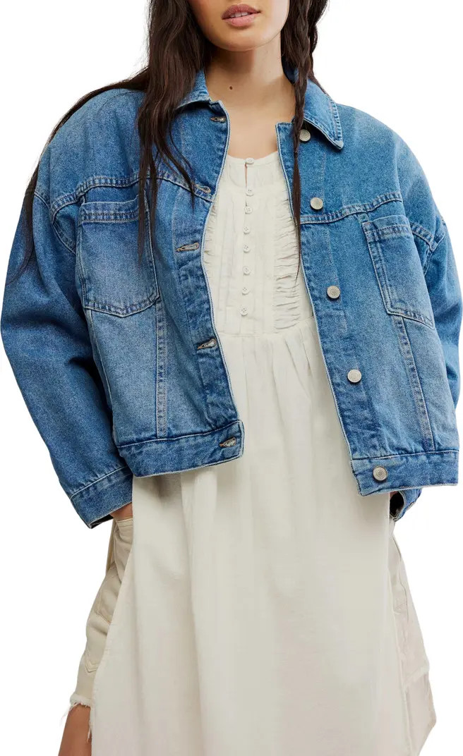 Free People We The Free Opal Swing Denim Trucker Jacket | Nordstrom | Nordstrom