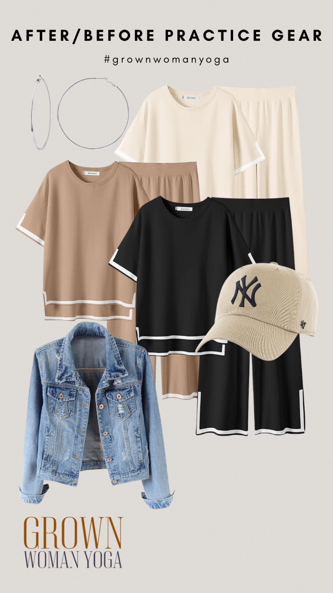 Sweats, Jean jacket and a cap will never go out of style. #classiclook
#yoga
#yogastyle

#LTKfitness #LTKfindsunder50 #LTKstyletip