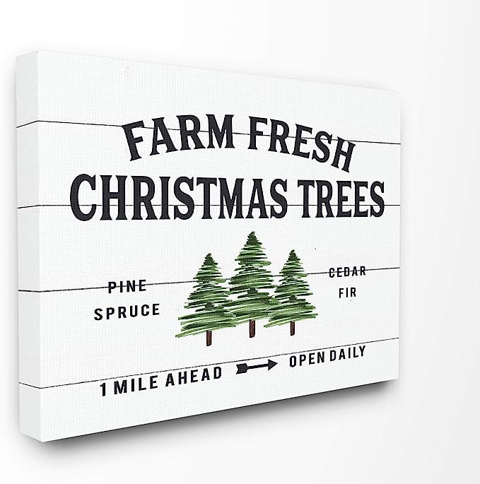 The Stupell Home Décor Collection White Planked Look Holiday Farm Fresh Christmas Trees Spruce a... | Amazon (US)