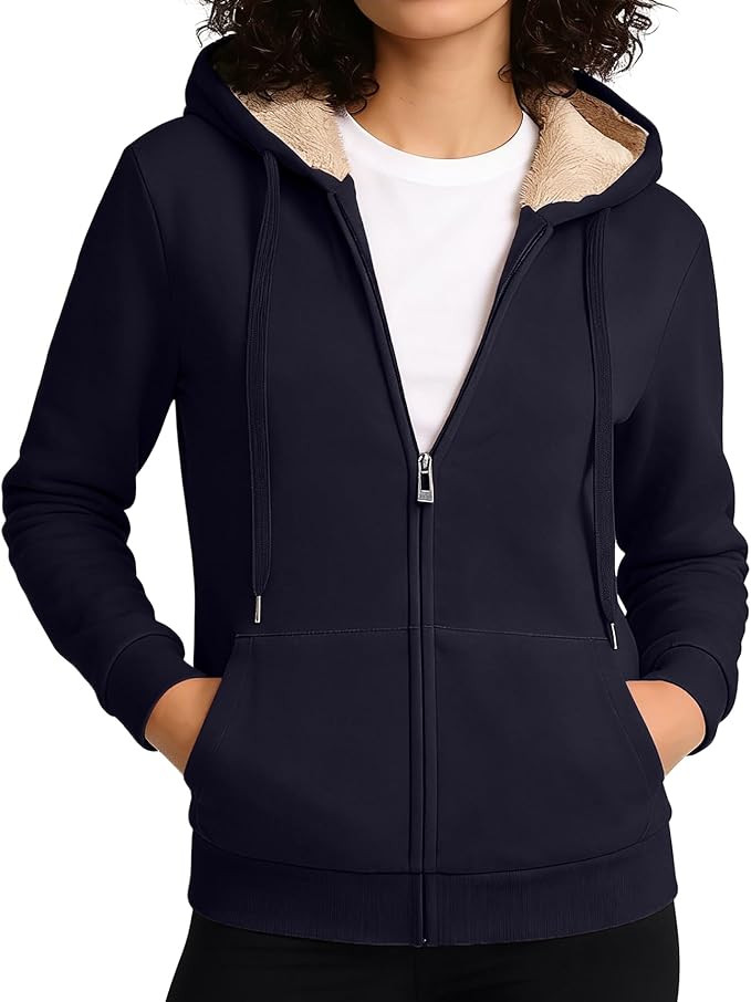 Little Beauty Womens Zip Up Hoodies Winter Thick Fleece Lined Hooded Jacket Casual Cozy Warm Swea... | Amazon (US)