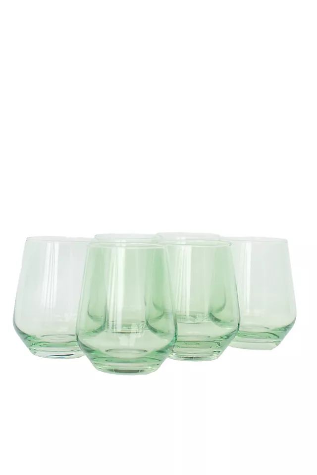 Estelle Colored Glass Stemless Wine Glass Set | Anthropologie (US)