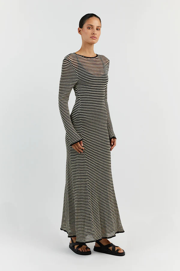NATE BLACK SLEEVED MAXI DRESS | DISSH