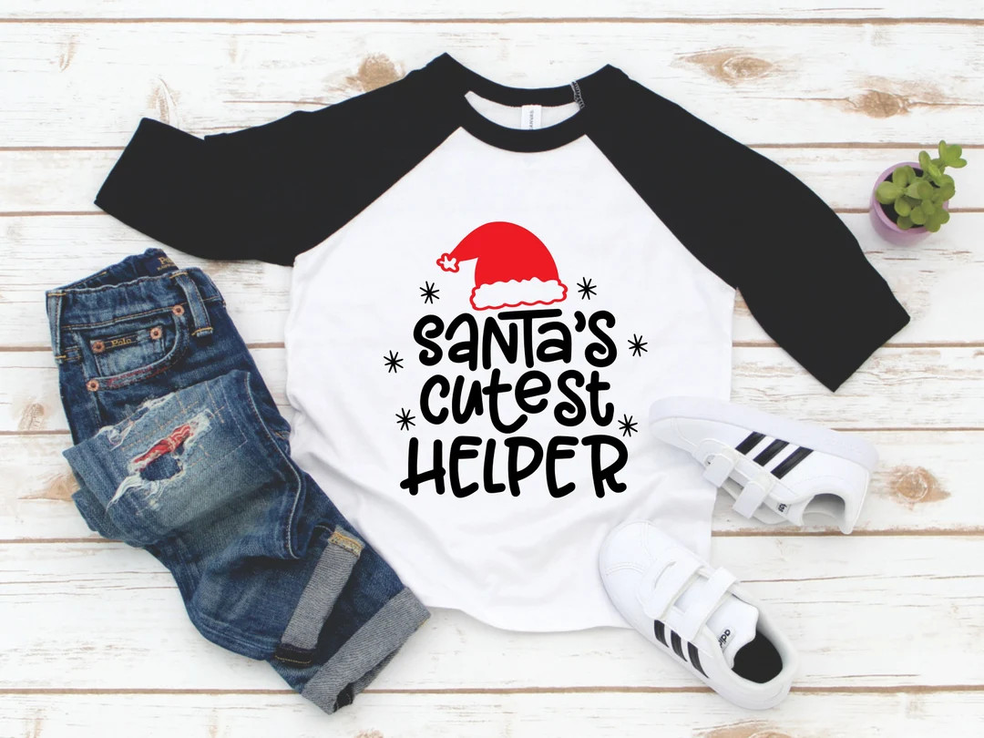 Sant's Cutest Helper Shirt - Cutie Toddler Christmas Tee - Gift for Girl Boy - Grandkid Gift - Ho... | Etsy (US)
