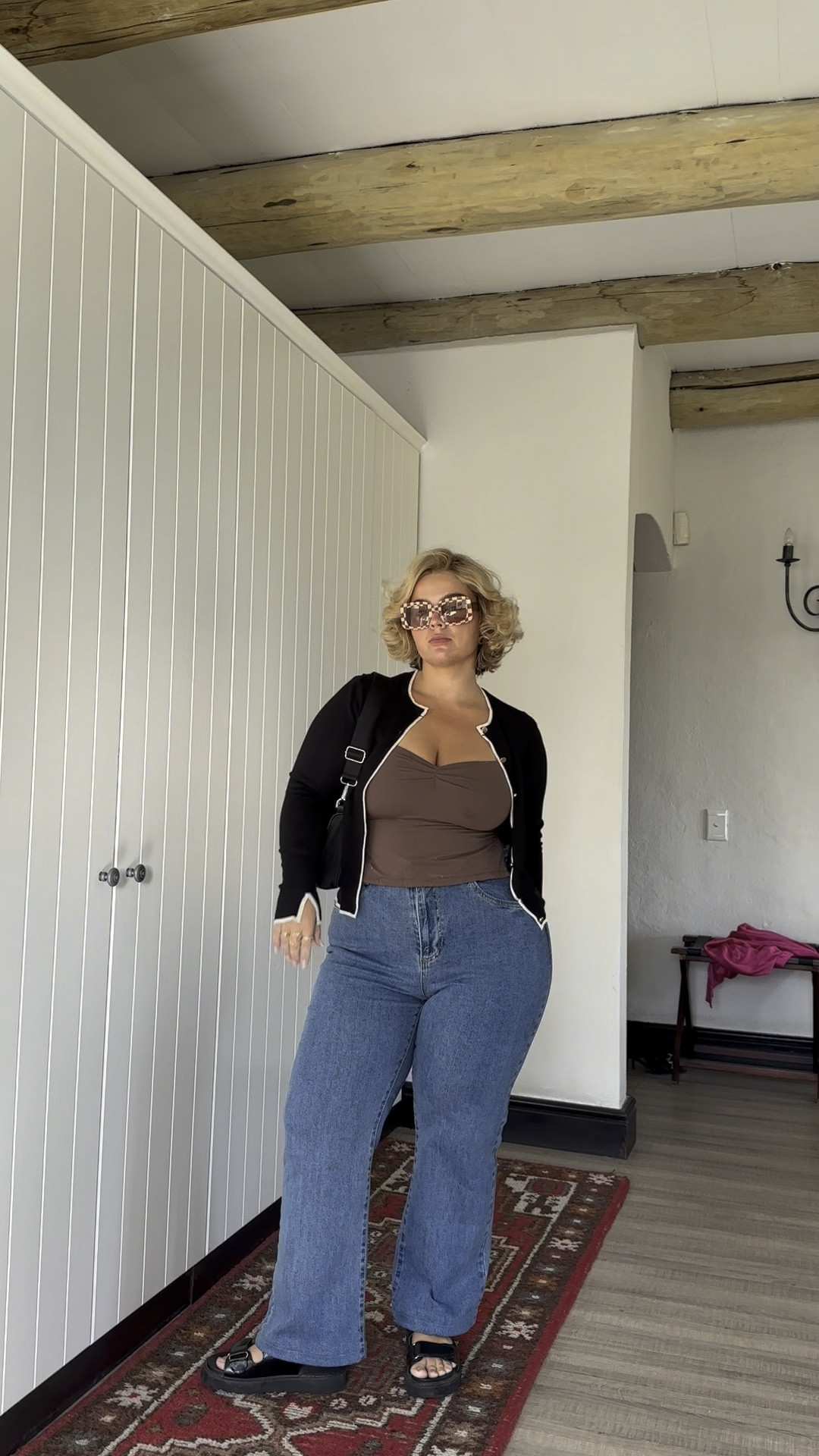 A nice casual fit for coffee. 

Top- size XL (white fox) other options tagged, jeans - 14 (cotton on) , shoes 39 ( princess Polly) , cardigan (12) from portmans( can’t tag🥲 , glasses- lu Goldie (can’t find but tagged on insta) #LTKspring

#LTKplussize #LTKcurves