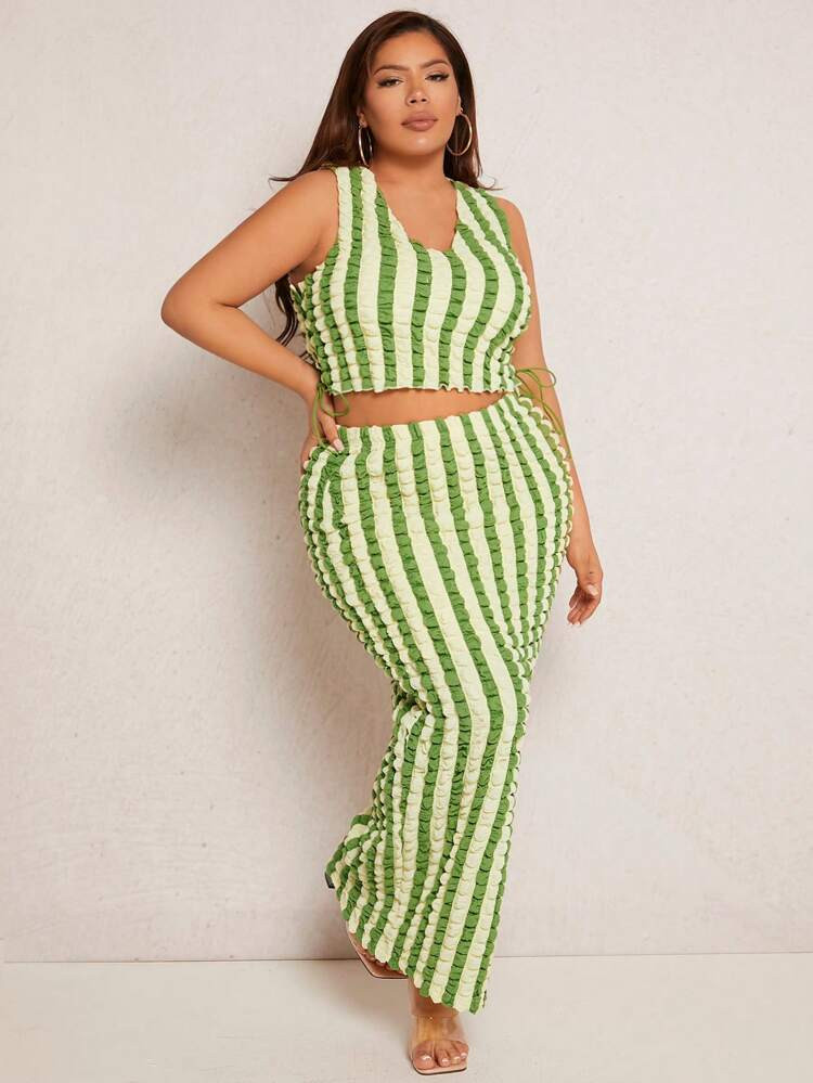 SHEIN SXY Plus Striped Crop Tank Top
       
              
              $13.99  
        $14.99... | SHEIN