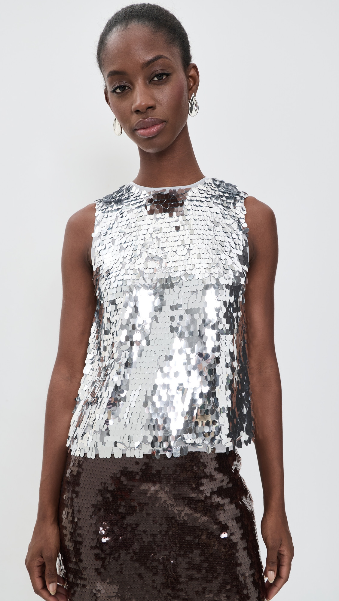 SIMONMILLER Shirley Sequin Top Satellite Silver L | Shopbop