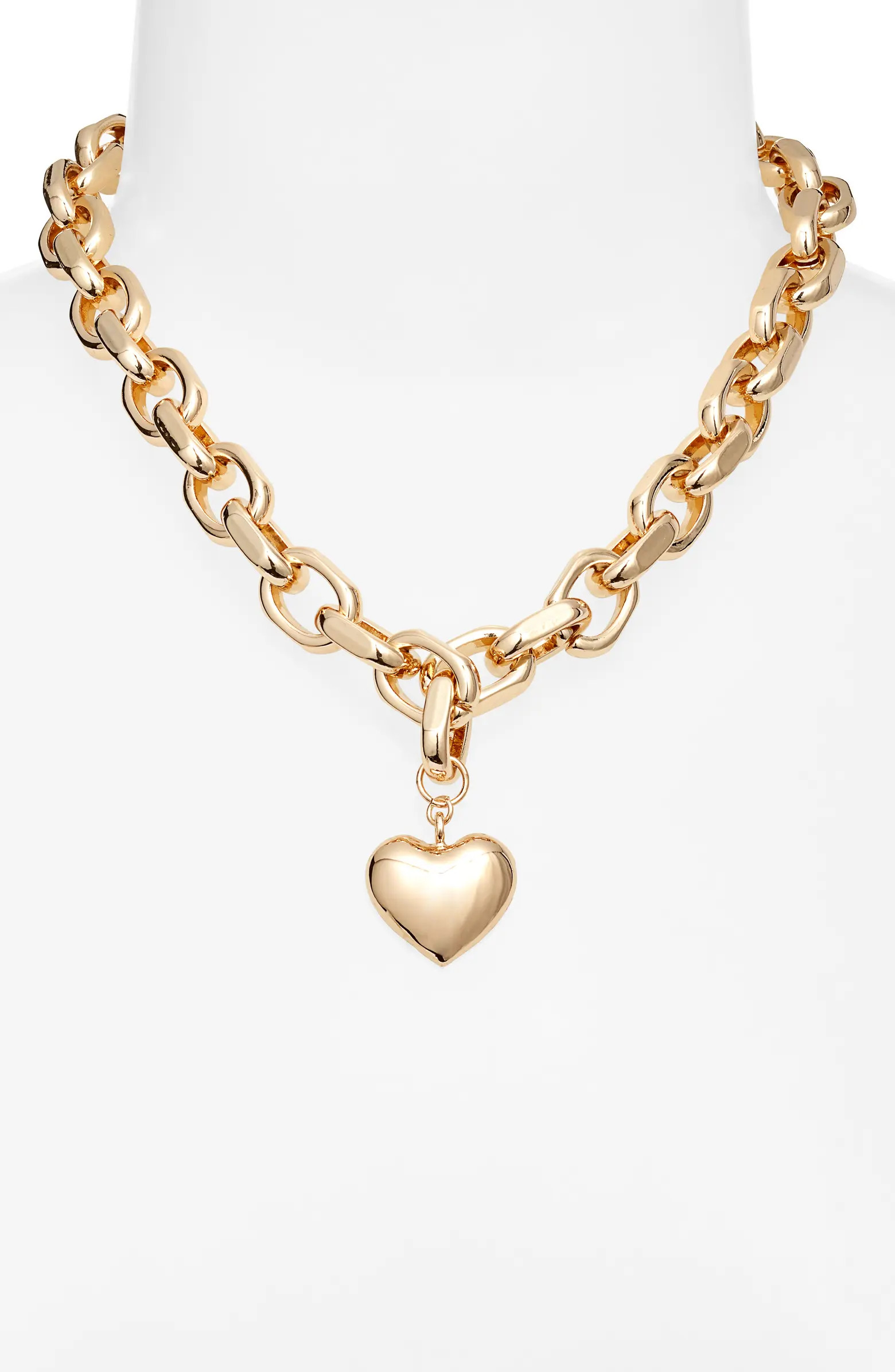 Puffy Heart Pendant Chain Necklace | Nordstrom