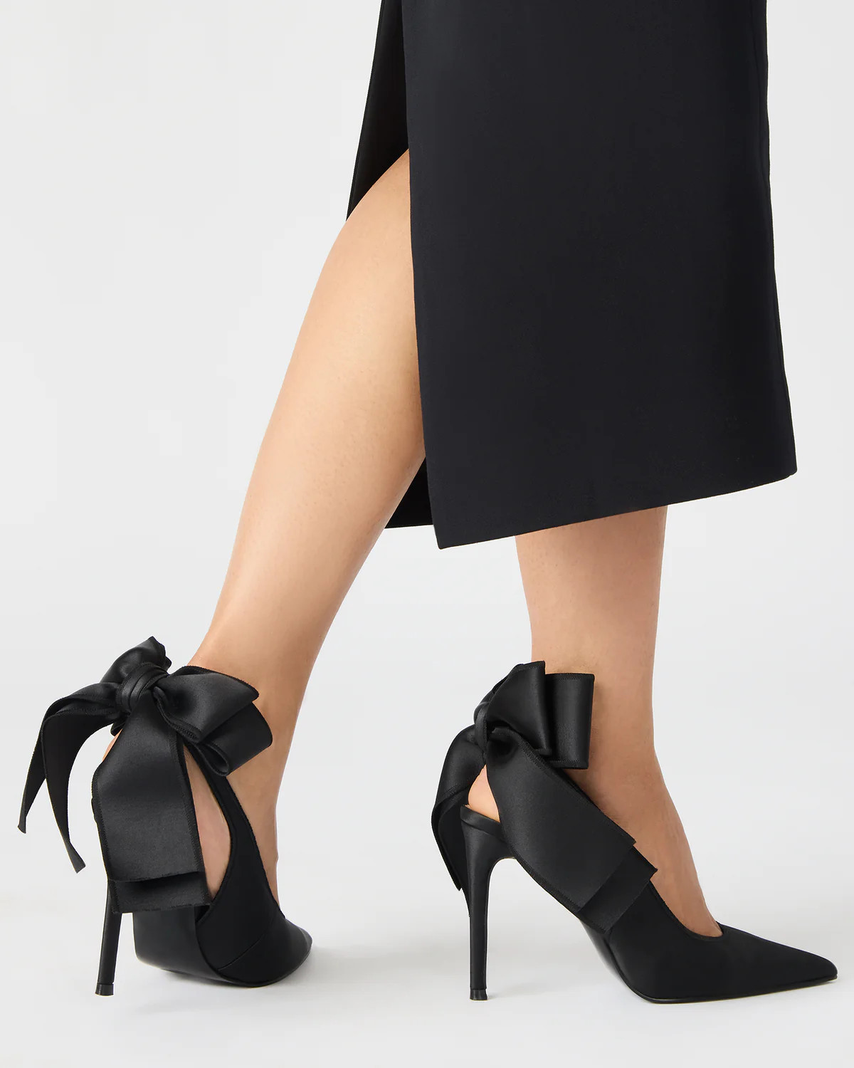 TEACUP Black Satin Women's Pointed-Toe Slingback Heel | Steve Madden (US)