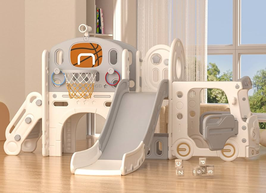 XJD 10 in 1 Toddler Slide, Kids Slide for Toddlers Age 1+, Toddler Play Climber Slide Playset wit... | Amazon (US)