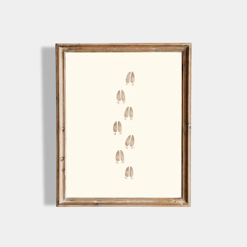 Vintage Deer Tracks Wall Art Printable, Woodland Nursery Decor, Rustic Cabin Wall Art, Hunting Nu... | Etsy (Global)