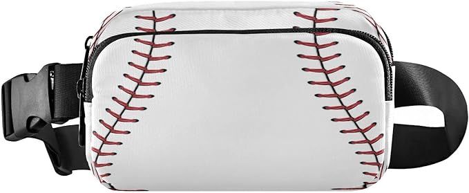 Exnundod Red Stitching Baseball Waist Pack Softball Fanny Packs for Women Men, 2024 Sports Purse ... | Amazon (US)