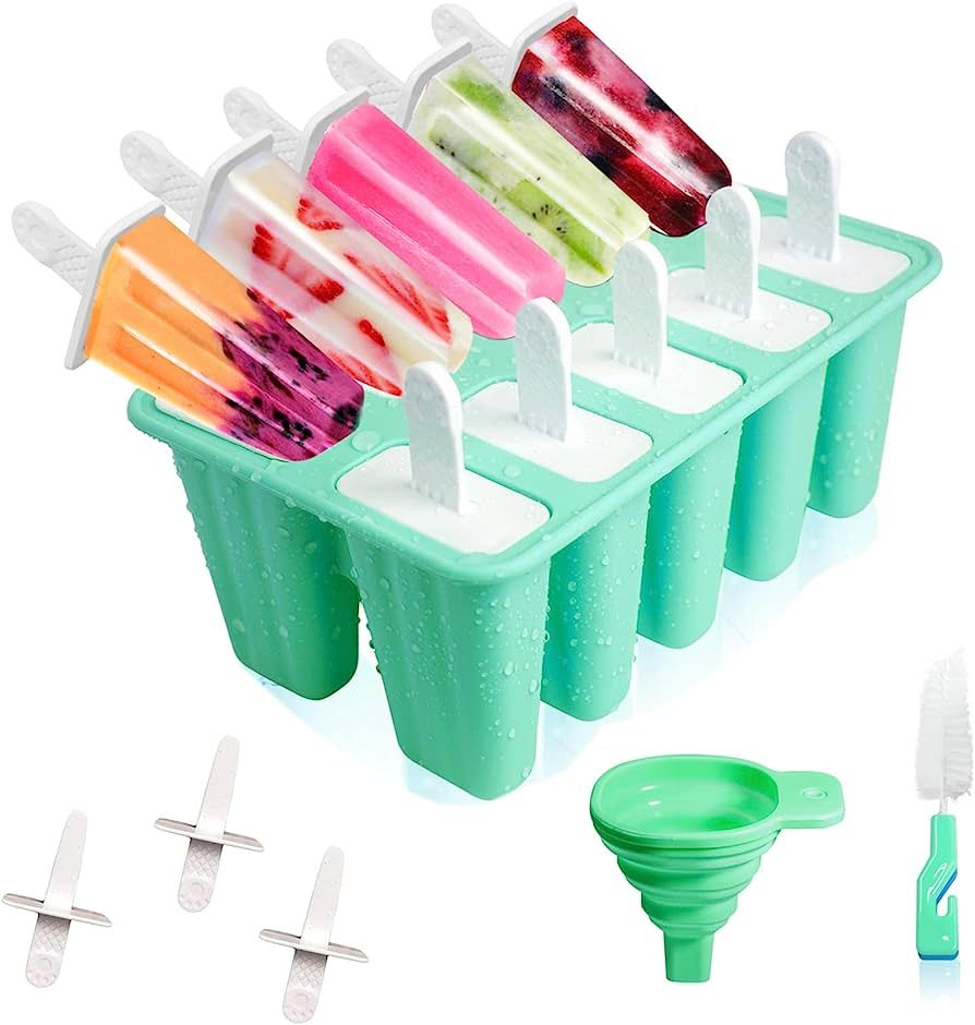 Popsicle Molds 10 Cavities BPA Free Silicone Popsicle Molds, Reusable Popcicale Mould Silicone fo... | Amazon (US)