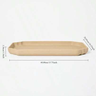A Ceramic Sand-Glazed Tray With A Sculptural Rim, Perfect As A Tabletop Display Or Coffee Table Centrepiece | SHEIN