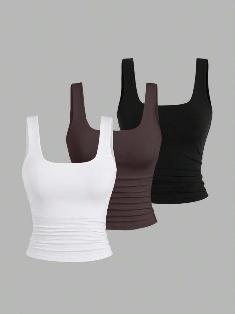Sweetra Women's Casual Solid Color Tank Top For Summer | SHEIN