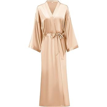 Women's Long Silk Robes Lightweight Long Satin Robes Full Length Sleepwear Dressing Gown | Amazon (US)