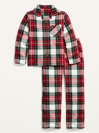 Patterned Gender-Neutral Flannel Pajama Set for Kids | Old Navy (US)