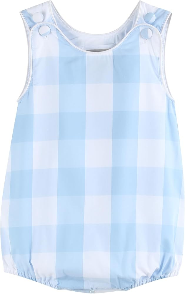 Baby & Toddler Boys and Girls Seersucker or Gingham One-Piece Bubble Romper | Amazon (US)