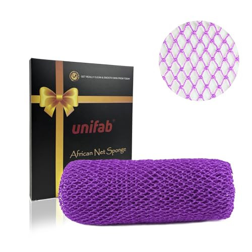 Unifab African Net Sponge Authentic Real African Exfoliating Net Bath Sponge Wash Cloth Exfoliating Washcloth African Net Cloth Body Scrubber for Shower Purple | Amazon (US)