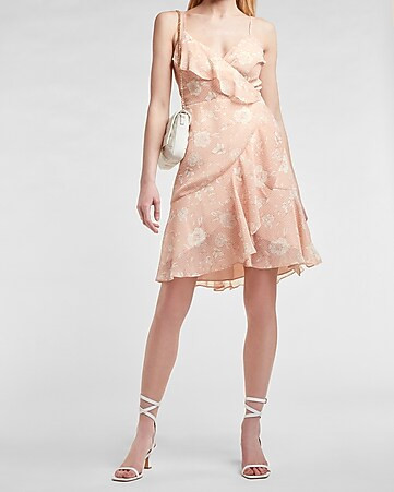 Textured Clip Dot Tiered Trapeze Dress | Express