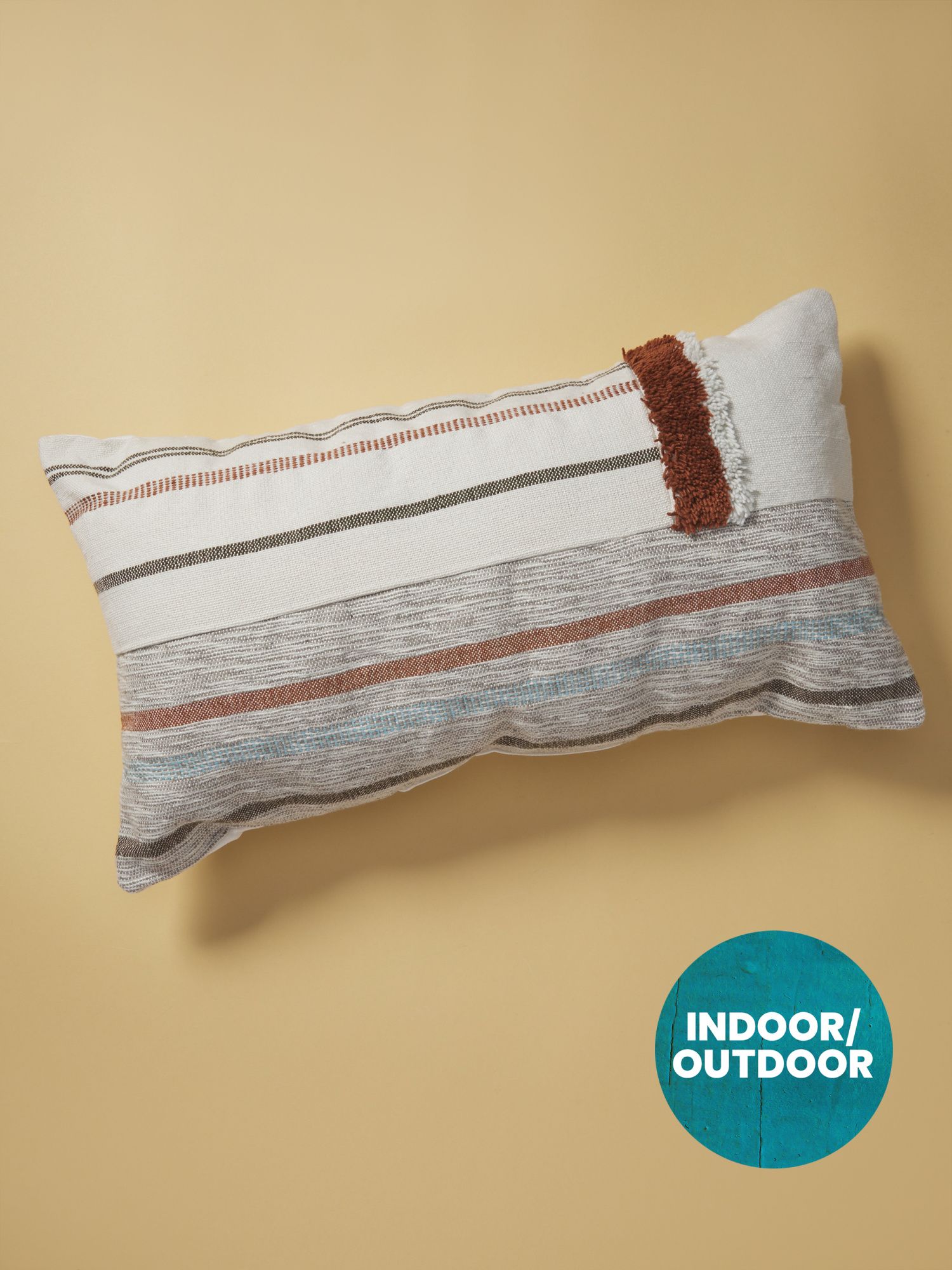 13x23 Indoor Outdoor Textured Stripe Pillow | Outdoor Pillows | HomeGoods | HomeGoods